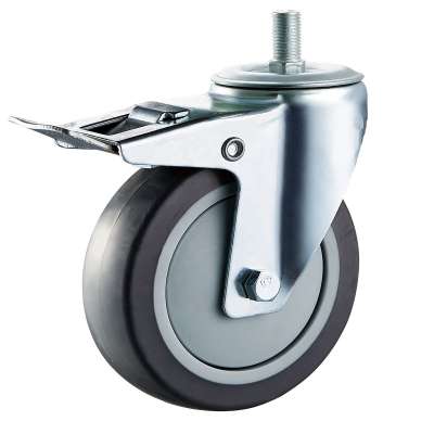 100mm Rubber Swivel Wheel Caster with stem for cabinet