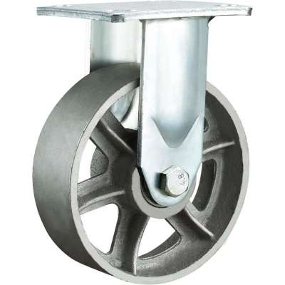 Cast iron Caster wheel heavy duty rigid 8 inch steel wheel caster