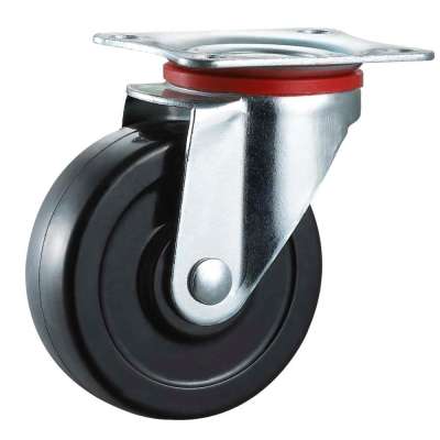 Furniture rubber caster wheel swivel top plate 3 inch light duty small castor