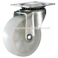 light duty swivel plate caster with small polypropylene wheel