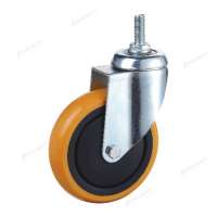 Light duty European standard truckle PU material thread stem industrial caster wheel for hand cart