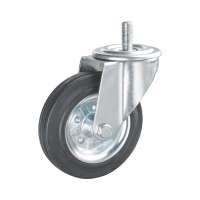 Long way 80mm 100mm 230kg steel core threaded bearing rubber caster wheels