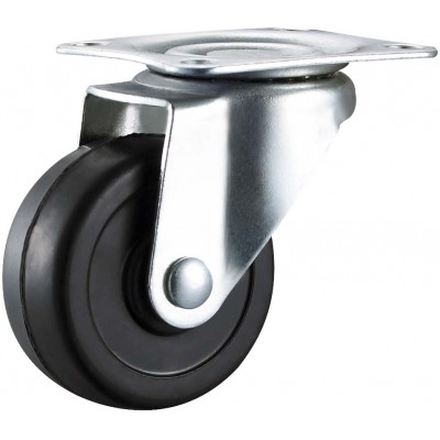 2 In Furniture Castor Swivel Rubber Wheels with Plate