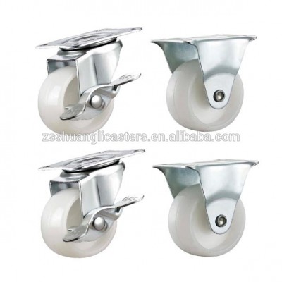 Light Duty Caster Wheels Set 4pcs Garden Use Plastic Wheels 1.5 inch