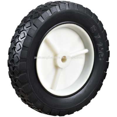 8 inch Plastic Core Diamond Tread Single Rubber Wheel for hand truck carts