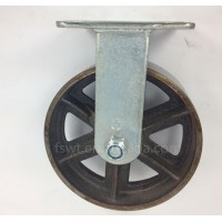 8 inch Galvanized Stent Industrial Fixed Roller Ball Iron Wheel Caster