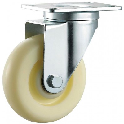 White nylon swivel Castor 125mm plastic tool wheels