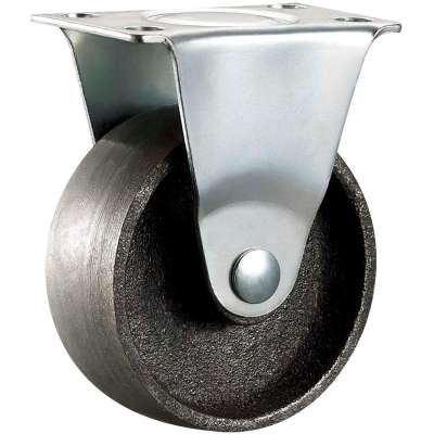 Heavy Duty Rigid Caster, 1.5  In Dia Iron Steel Caster