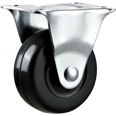 Rubber Caster wheel 3 inch plain bearing furniture rigid rubber wheels for carts