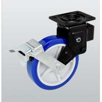 Long way industrial 6 / 8 inch 260 300 kg PP core shock-absorbing PU bearing caster wheel