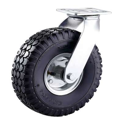 Rubber pneumatic wheel swivel castor heavy duty 250mm