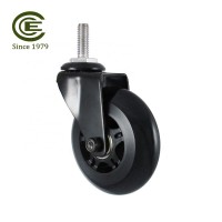 CCE Caster 3 Inch Solid Polyurethane Wheels With Threaded Stem